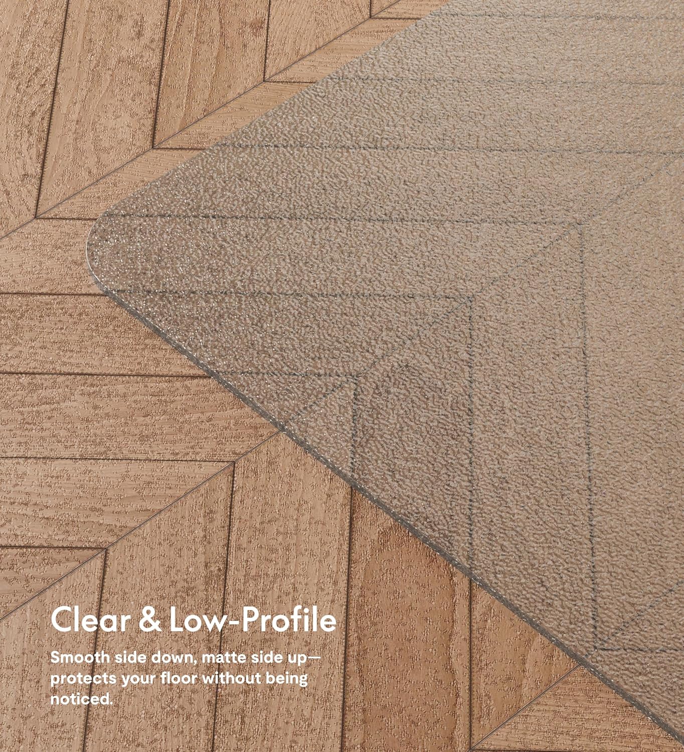 FlexiSpot 40 × 48 inches Clear Office Chair Mat for Hard Floors – Soft-Flex Floor Protector for Wood, Tile & Laminate – Non-Slip, Rounded Corners, Transparent PVC