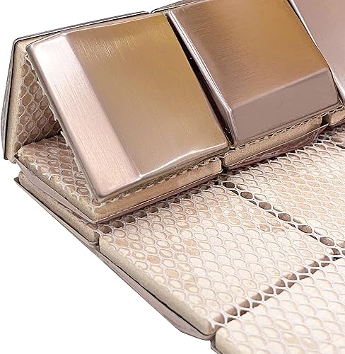 Miniatura 4 de 3D Accent Wall Penels Azulejos de pared de cobre Azulejos de pared Dimensional Backsplash 5 hojas