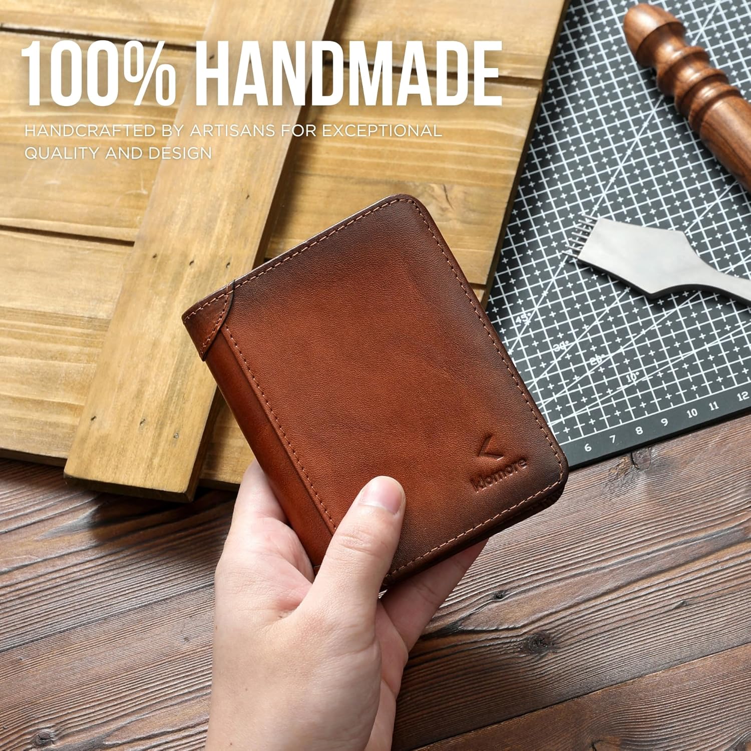 Leather Wallet for Men, RFID Blocking Bifold Mens Wallets Vintage Large Purse Credit Card Holder Gifts For Men - Image 6