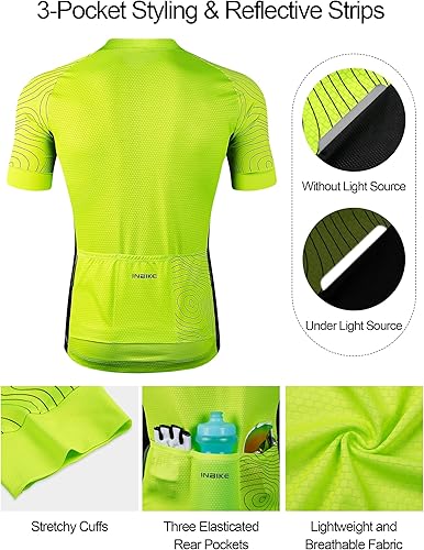 Vista 5 de INBIKE Ciclismo Jersey hombres transpirable bicicleta camisa de secado rápido reflexivo bicicleta ropa para ciclismo de carretera equitación