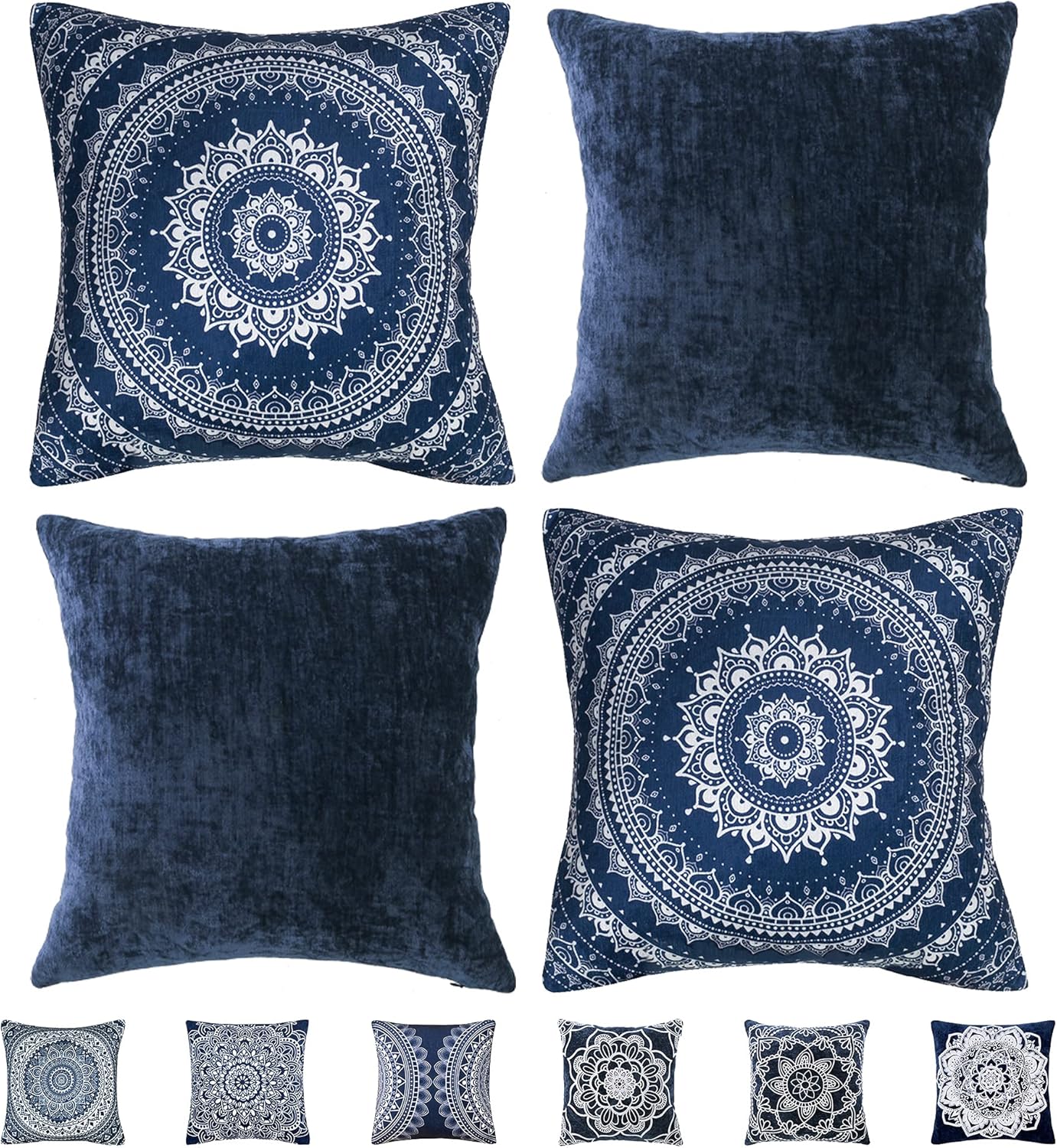 navy print throw pillows