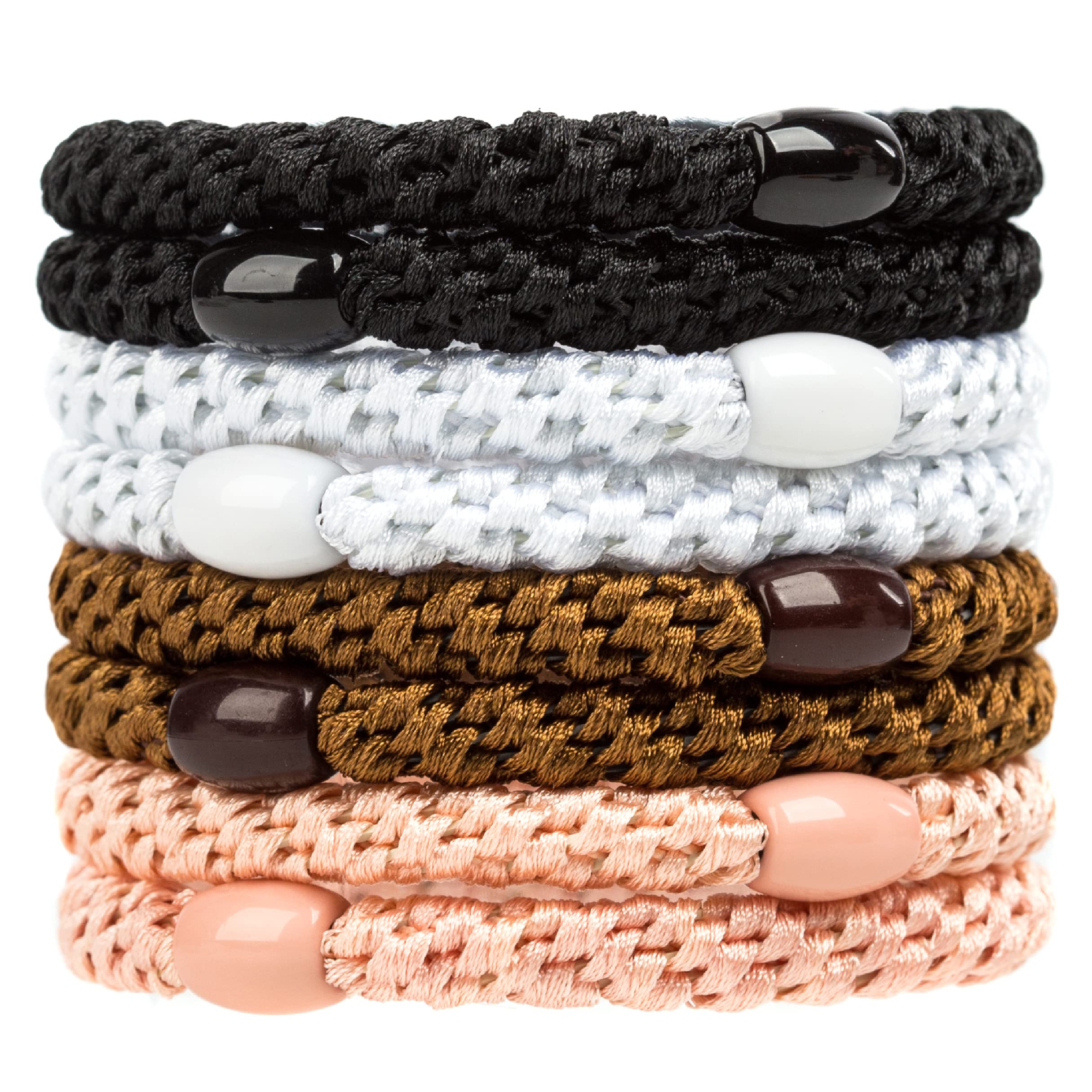 AXEN 8PCS Elastic Hair Tie for Women Girls, Cotton Bands Ponytail Holders for Thick Hair and Curly Hair