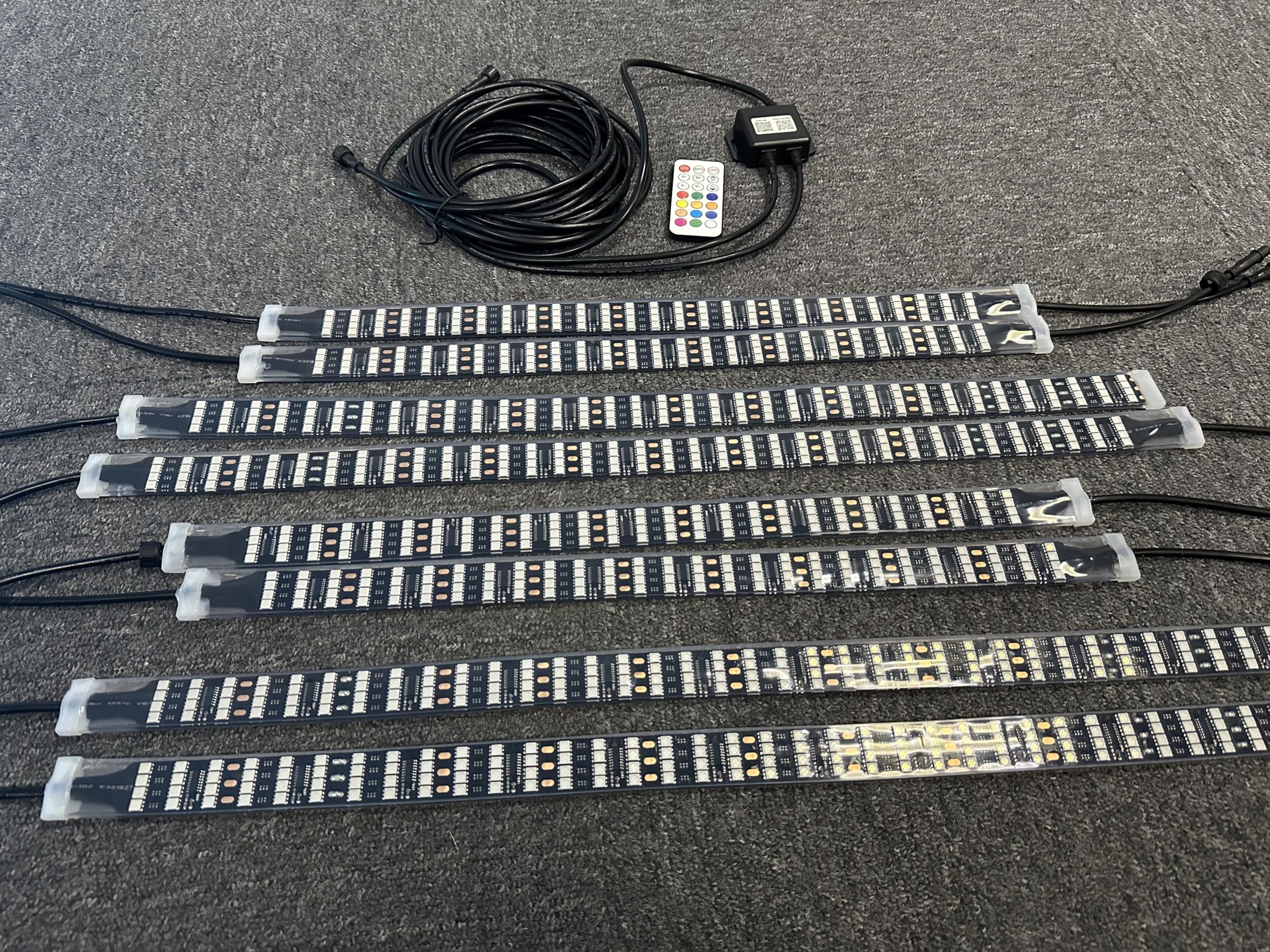 Sando Tech Aluminum Quad Row LED Car Underglow Light Kit,8PCS Dream Chase RGB Million Colors Shift Music Dancing Flow w/Turn Singals,Brake Function Bluetooth/Remote Ctrl