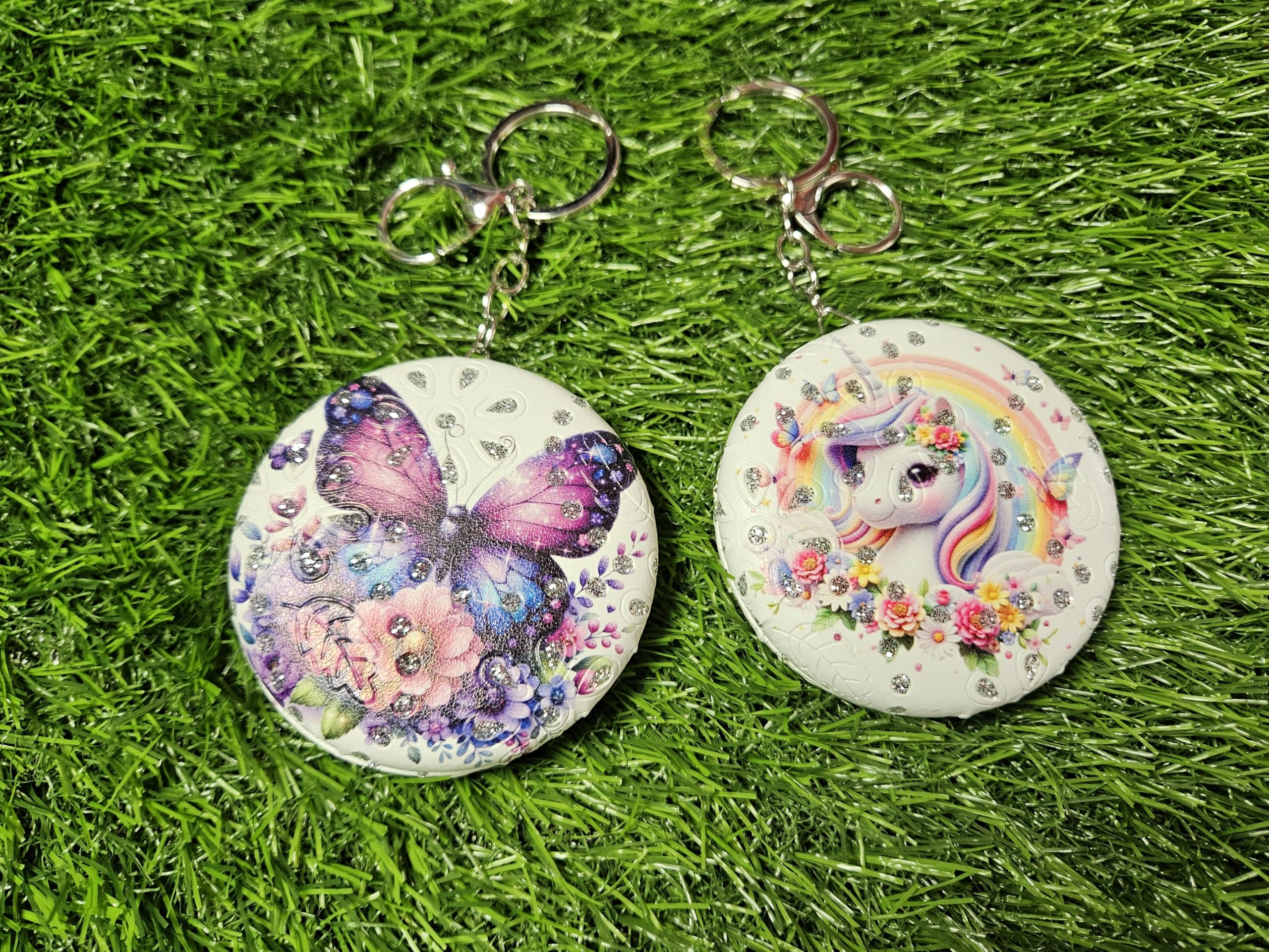 Compact Mini Pocket Mirror with Keychain, Round (Pack of 1)-picture-56