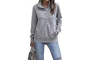 Kirundo Women's Casual Henley V-Neck Sweatshirt