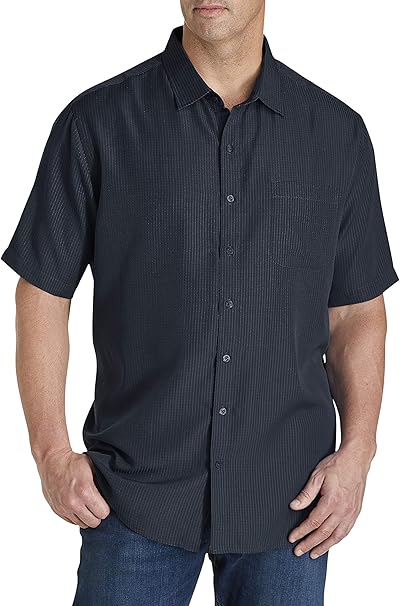 Harbor Bay by DXL Men's Big and Tall Microfiber Comfort Grid Sport Shirt