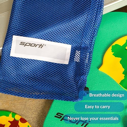 Miniatura 5 de Bolsas de Equipo de Natación Sporti, Mochila de Cordón de Malla, Bolsa de Natación para Nadadores, Mochila de Malla para la Playa