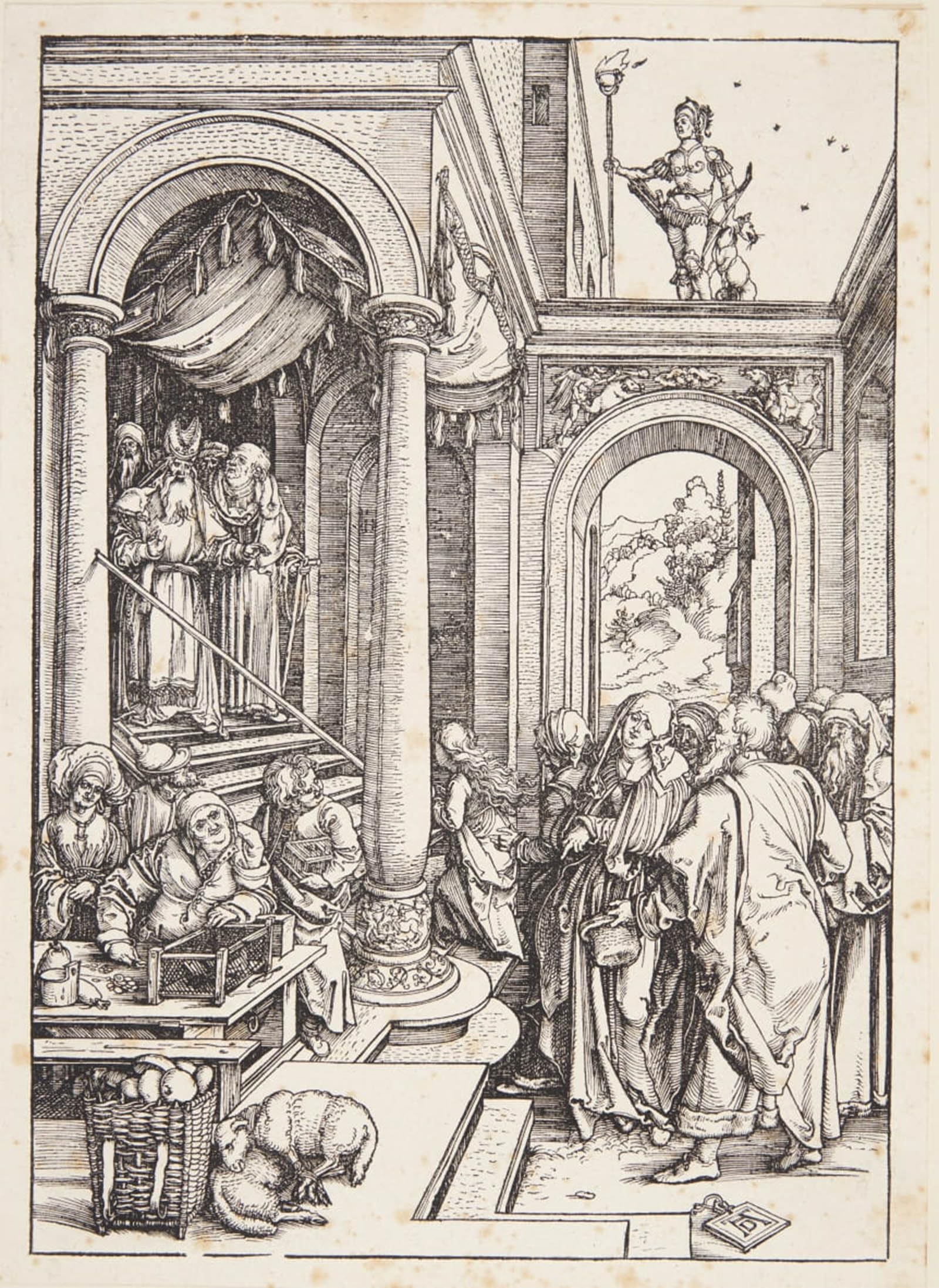 POSTERIIk Vintage Print Pop Art Landscape Artwork the Presentation of the Virgin in the Temple by Albrecht Dürer Art Prints for Office Home Decor 60x90cm