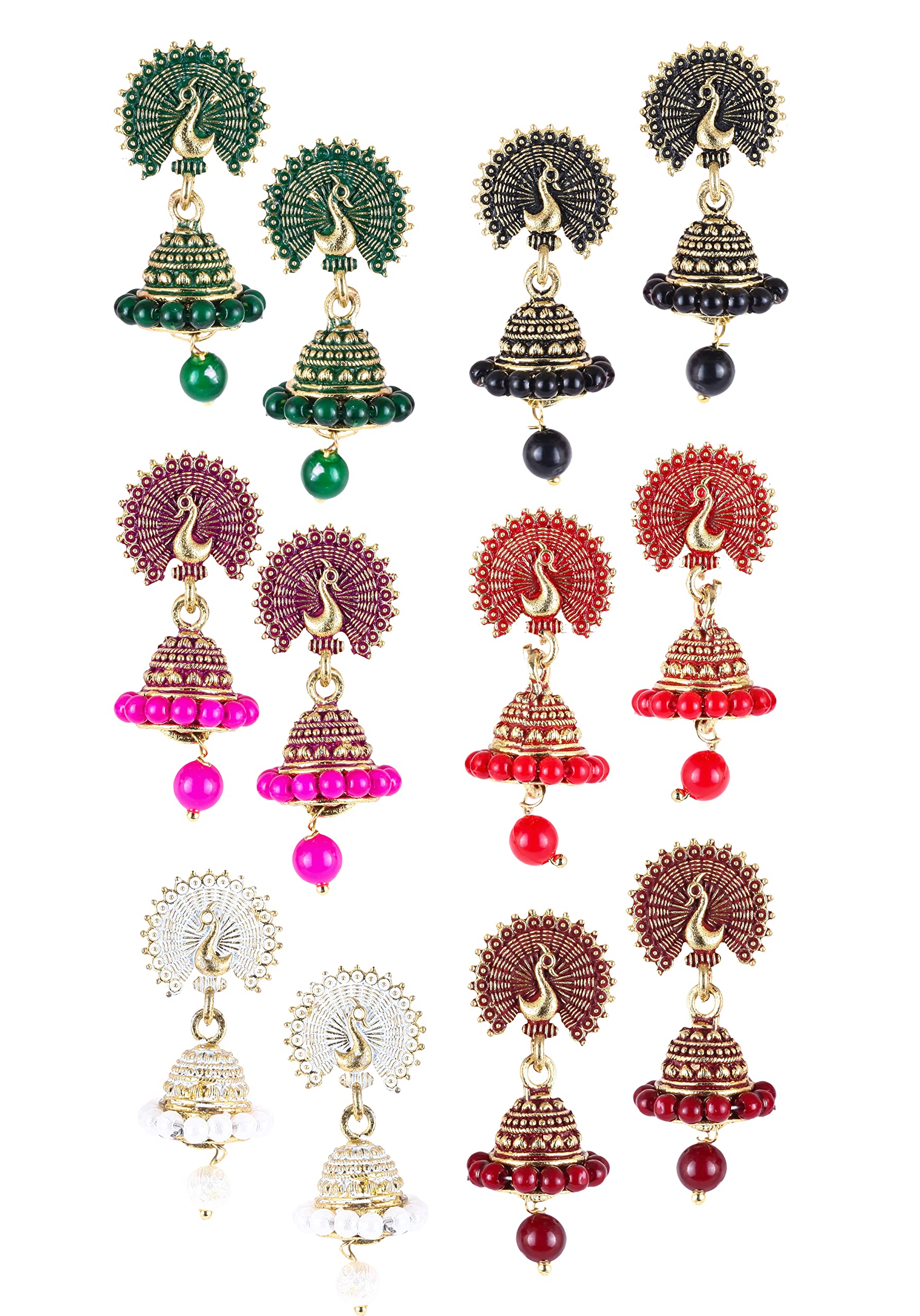 MEENAZ Peacock Earrings for Women Girls Ladies Traditional stone kundans Jhumka red green black blue yellow Ear rings Set stylish round small Jhumki Combo Jewellery Birthday Anniversary Gift Wife (B0BG7WT6PV) Amazon Price History, Amazon Price Tracker
