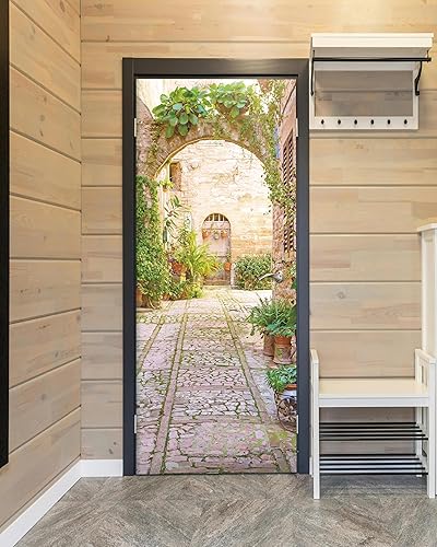 Miniatura 15 de FLFK Adhesivo mural para puerta, playa, despegar y pegar, tamaño combinado 30.3 x 78.7 pulgadas, dividido en 2 piezas