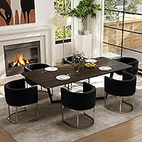 Vista 11 de Silla de Comedor Tapizada, Sillón Lateral Moderno Tipo Barril Tapizado, Sillas de Comedor Tapizadas, Cómodo Sillón, Silla Lateral de Cocina