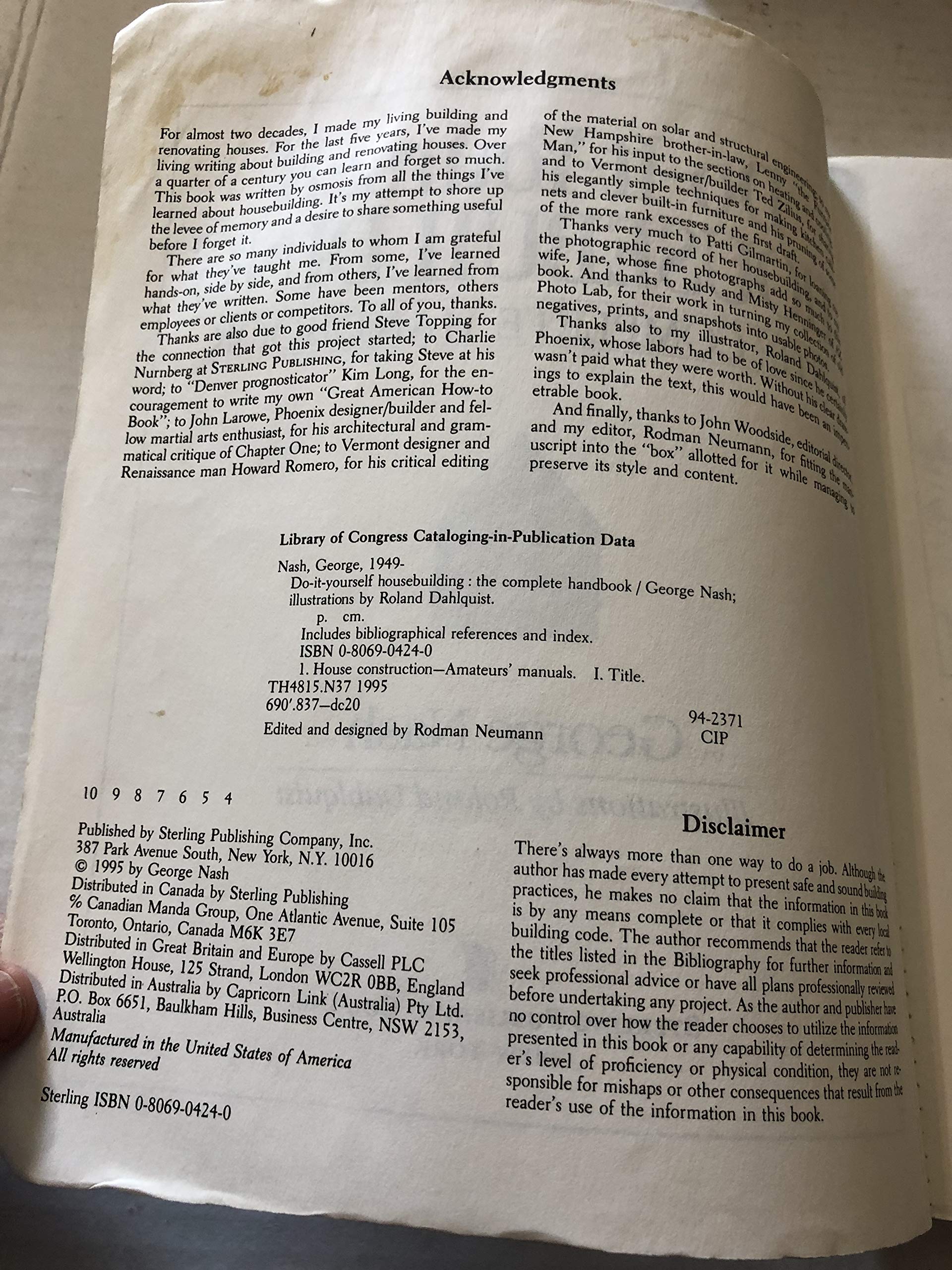 Do-It-Yourself Housebuilding: The Complete Handbook Nash, George - PT02