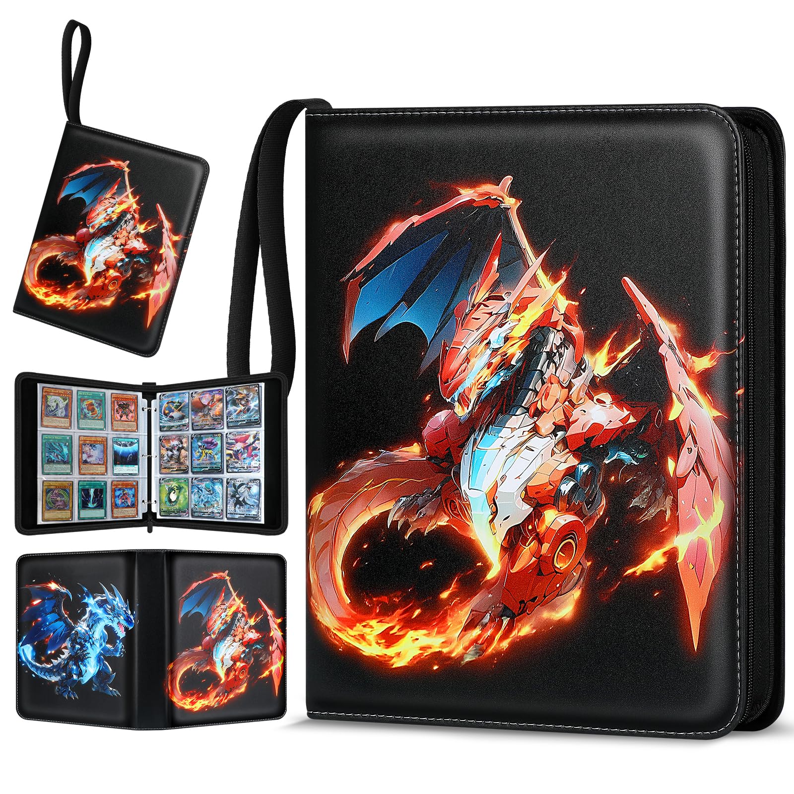 9 Pockets Card Binder,1008 Pockets Waterproof PU Leather Trading Card binder Extra Large Card Album Holder with Removable Sleeves