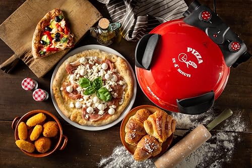 """Ariete 909 Fast and Compact Pizza Making Machine for Both Fresh and Frozen Pizzas, Forno Pizza da Gennaro equipped with a Timer and 5 Temp Levels, 1200 watts (Red)""" - 6