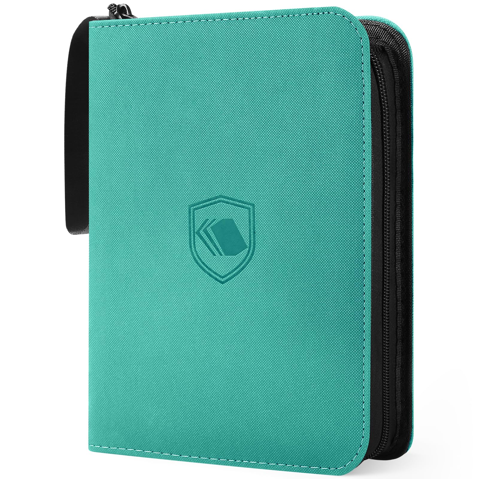 440 Pockets Trading Card Binder, PU Cover Zipper Card Collection Album, Sturdy Card Folder Holder for MTG, TCG, Game Cards, Sports Cards (Teal, 4 Pocket)