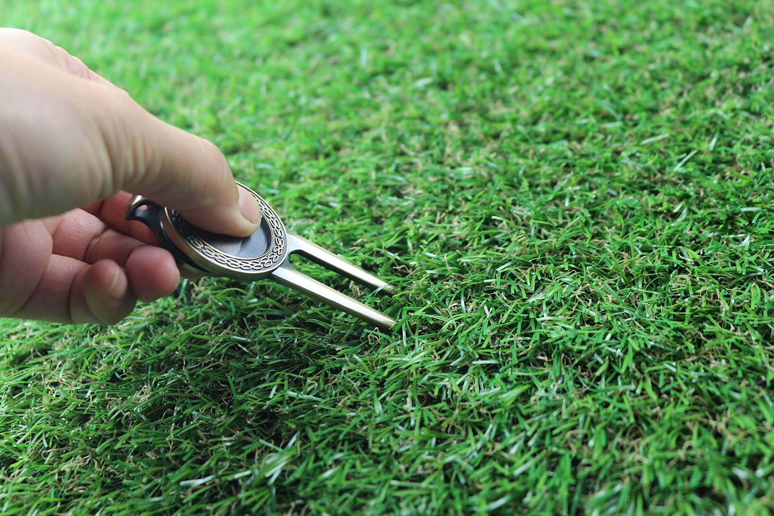 Herramienta de reparación de divot de golf con marcador de pelota de calavera de palo de golf, regalo de golf para golfista (club)