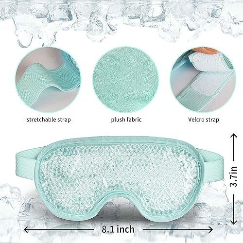 Miniatura 5 de 2 máscaras refrescantes para ojos con cuentas de gel, compresa fría reutilizable, compresa fría, almohadillas refrescantes para los ojos, paquete de