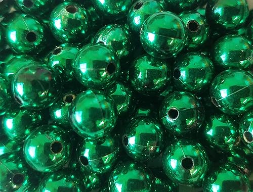 Miniatura 6 de Cuentas redondas sueltas de plástico artificiales de 0.394 in, 100 unidades (surtido metálico)