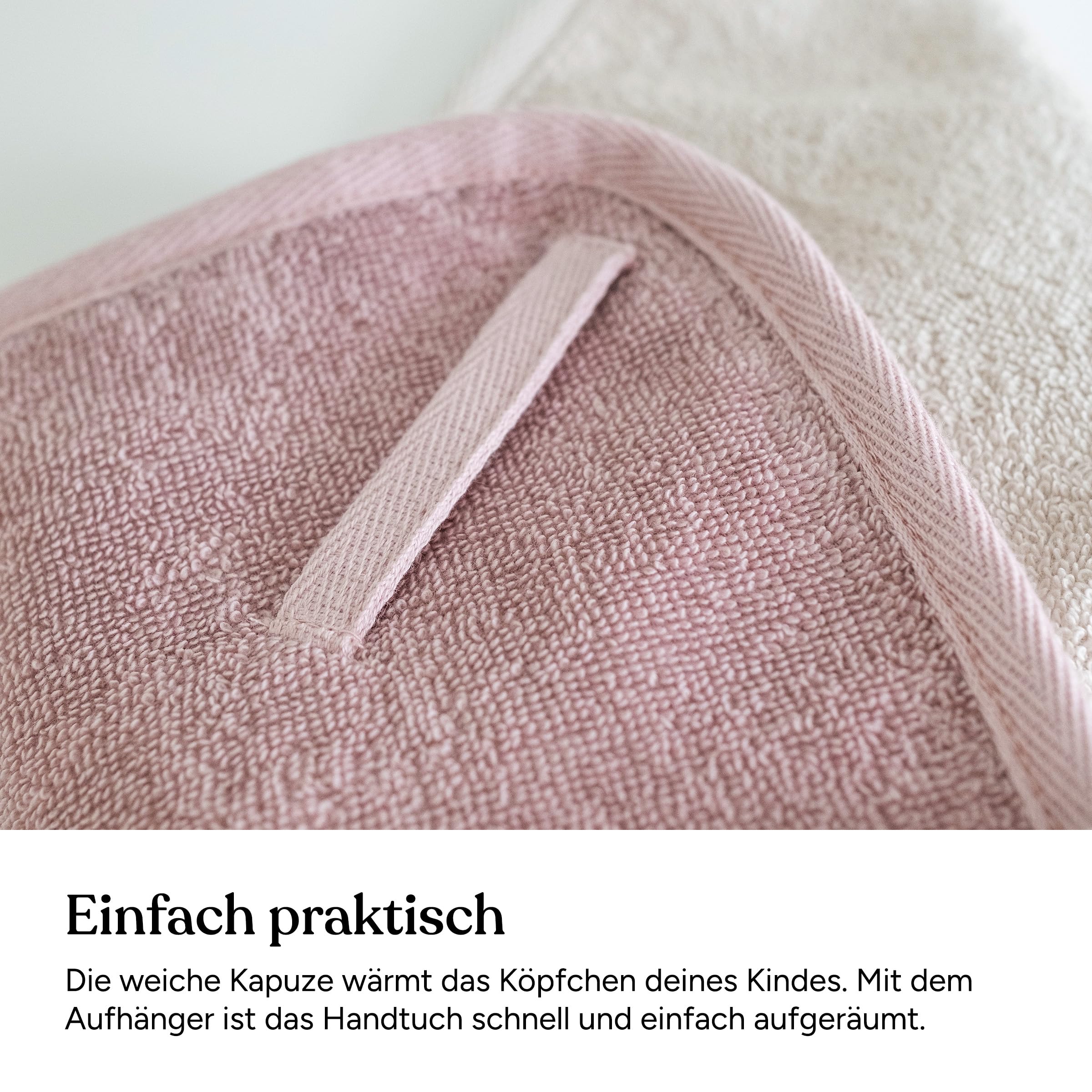 Ehrenkind® Kapuzenhandtuch | Babyhandtuch mit Kapuze aus kuschelig weicher Bio-Baumwolle | Badetuch in 100x100 cm | Beige | Badehandtuch Kinder | Baby Erstausstattung Neugeborene oder Baby Geschenk