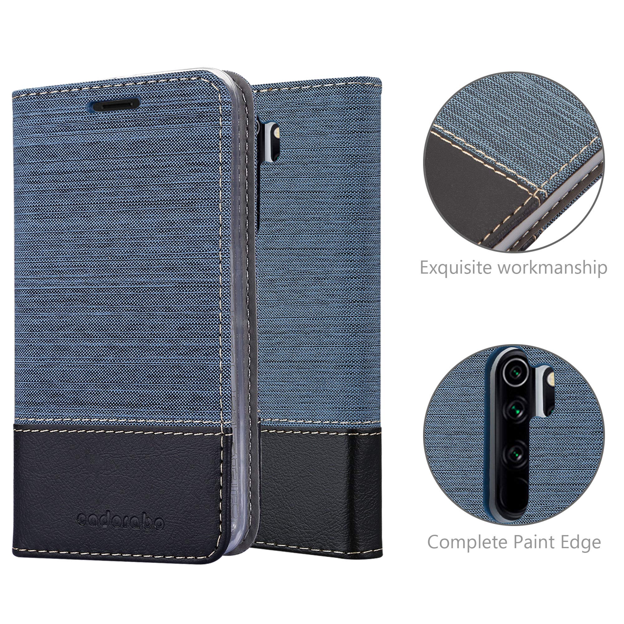 Coque à Clapet Style Book Pour Xiaomi Redmi Note 8 Pro - Bleu, Protection Complète TPU