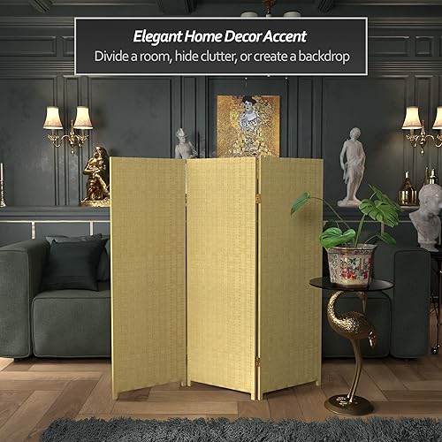 Miniatura 8 de Pantalla plegable de fibra tejida corta de 4 pies - Blanco - 4 paneles