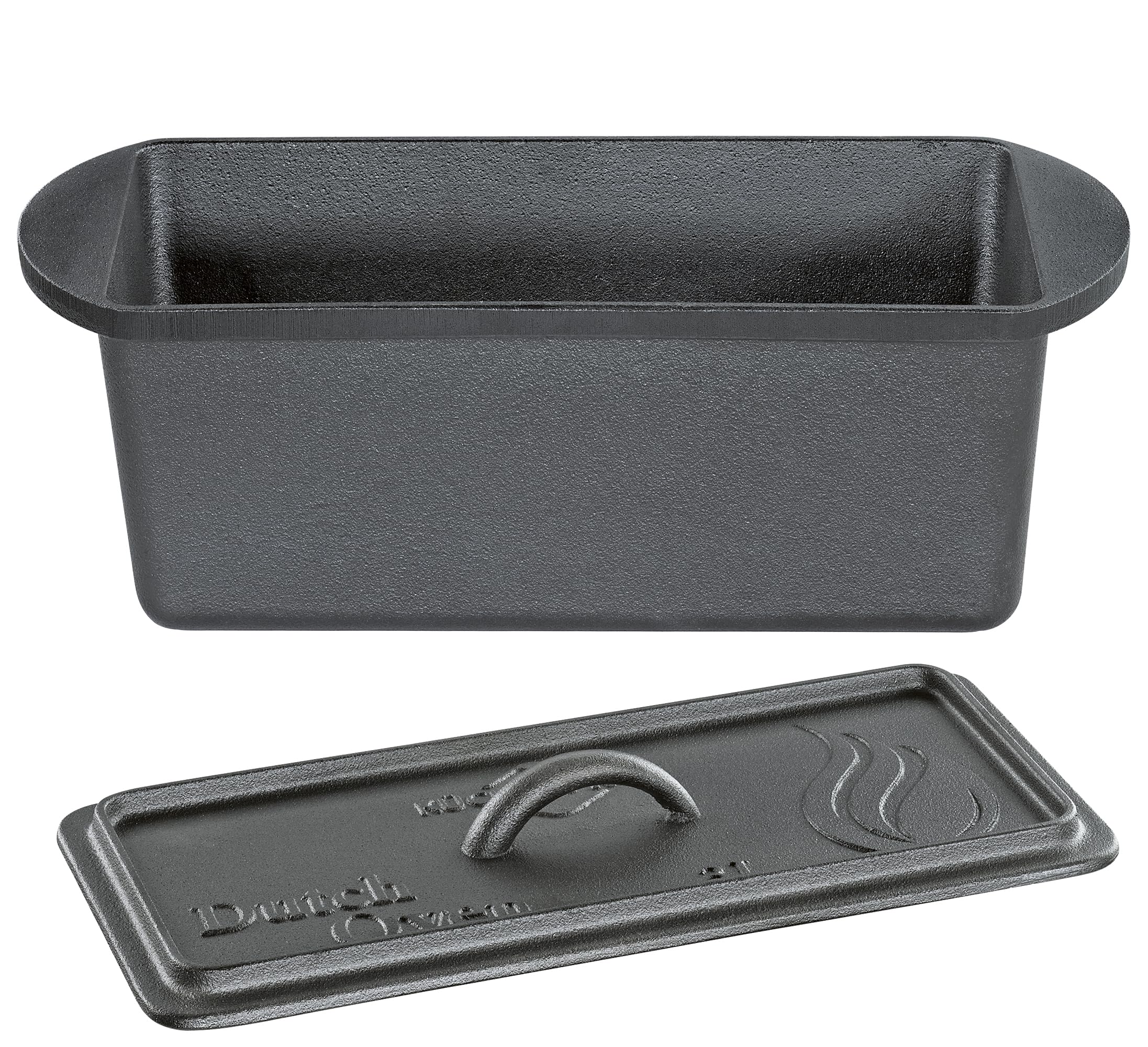 Küchenprofi Dutch Oven BBQ, żeliwo, gotowe do użycia, żeliwne naczynie w kształcie skrzynki, z pokrywką i podnośnikiem pokrywki, nadaje się do piekarnika i kuchenek indukcyjnych, garnek do pieczenia,