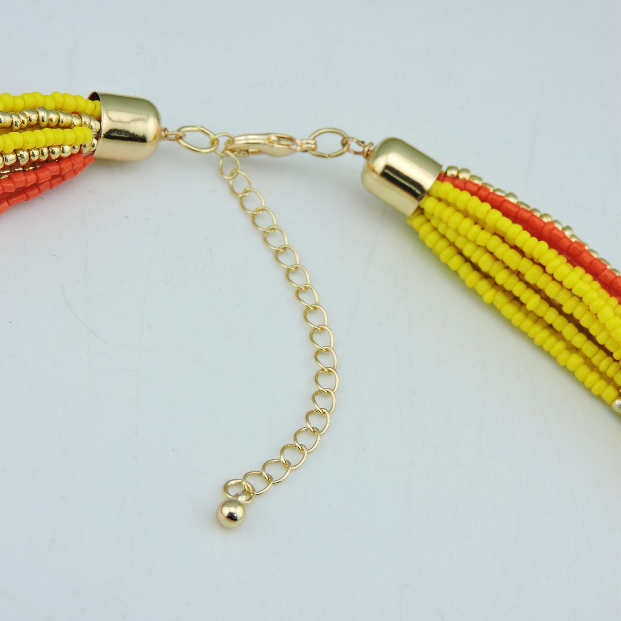 Bocar Seed Beads multistrato Chunky Bib Statement Knot collana (NK-10316)