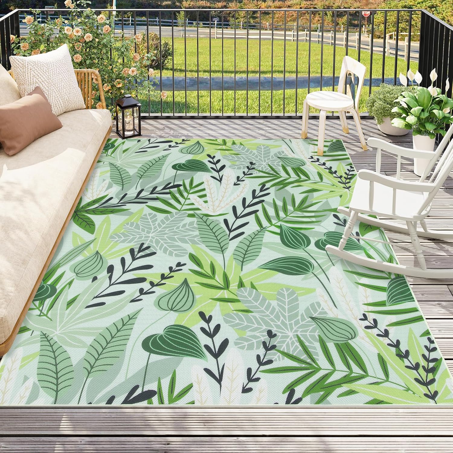 Amazon.com: Wonnitar Outdoor Rug 5x8, Indoor Outdoor Rugs for Patio ...