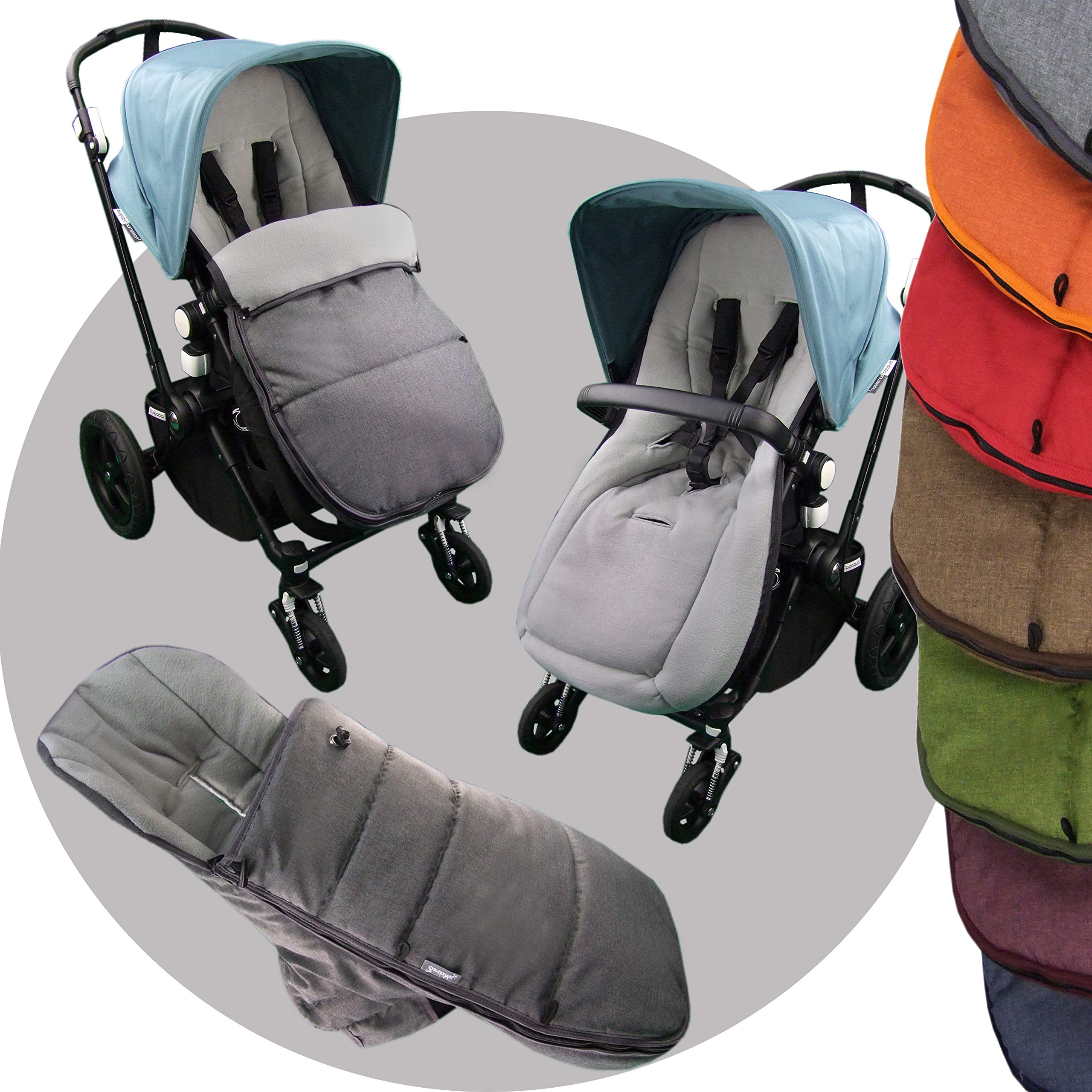 BambiniWelt - Sacco coprigambe invernale per passeggino Bugaboo, universale, con rivestimento in pile (Mod-K)