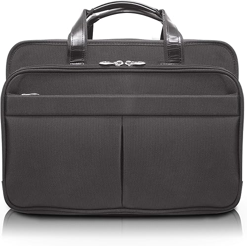 McKlein, R Series, Walton, Tech-Lite Nylon balístico, 17 pulgadas de nailon expandible de doble compartimento para portátil con funda extraíble,