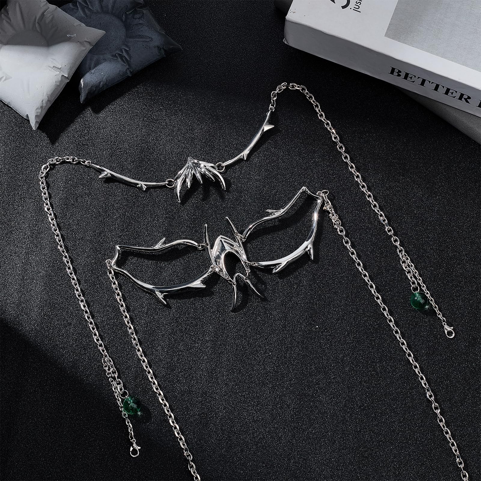 NICENEEDED 2 Pcs Cyber Punk Masquerade Mask for Men Women Mardi Gras Mask Silver Facial Munson Mask - Image 4
