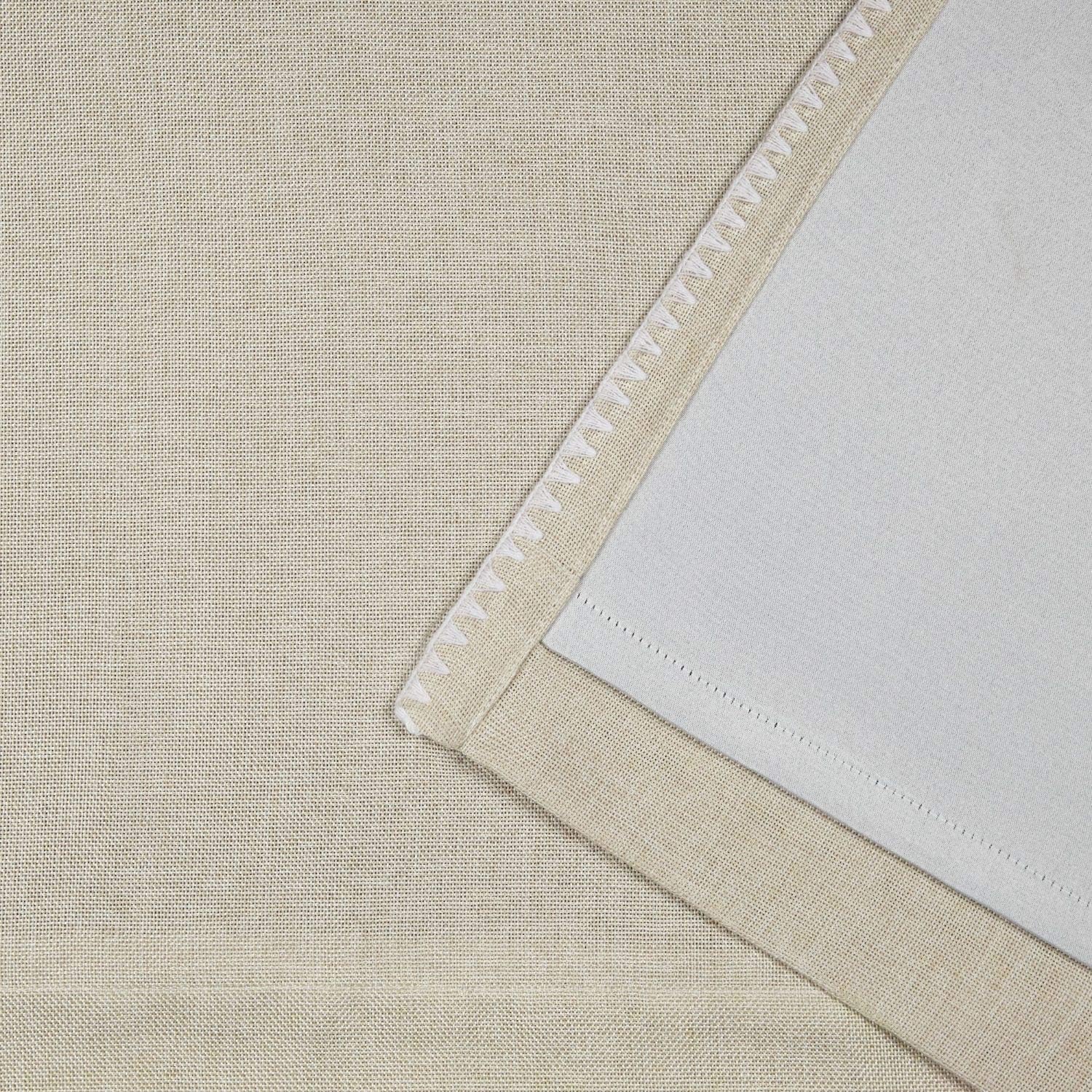 Exclusive Home Curtains EH8475-02-2-96H Marabel Lined Blackout Hidden Tab Top Curtain Panel Pair, 54x96, Linen/White