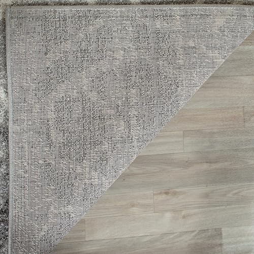 Miniatura 6 de SAFAVIEH Adirondack Collection ADR124B - Alfombra redonda de 6 x 6 pies color plateado y marfil no desprende pelusa para comedor entrada vestíbulo