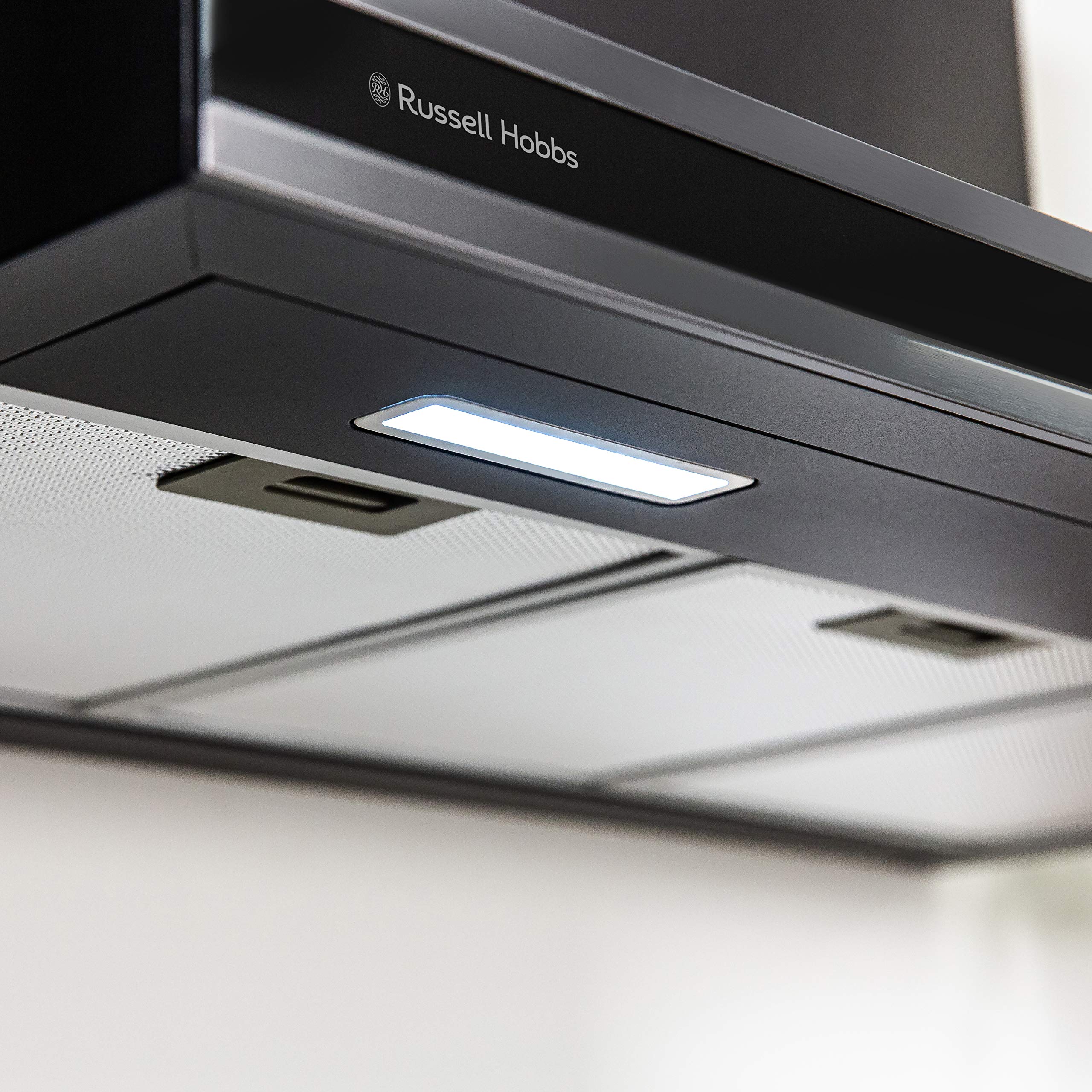 Russell Hobbs RHGCH903DS 90cm Midnight Collection T-Shaped Chimney Cooker Hood, Dark Steel — view 7