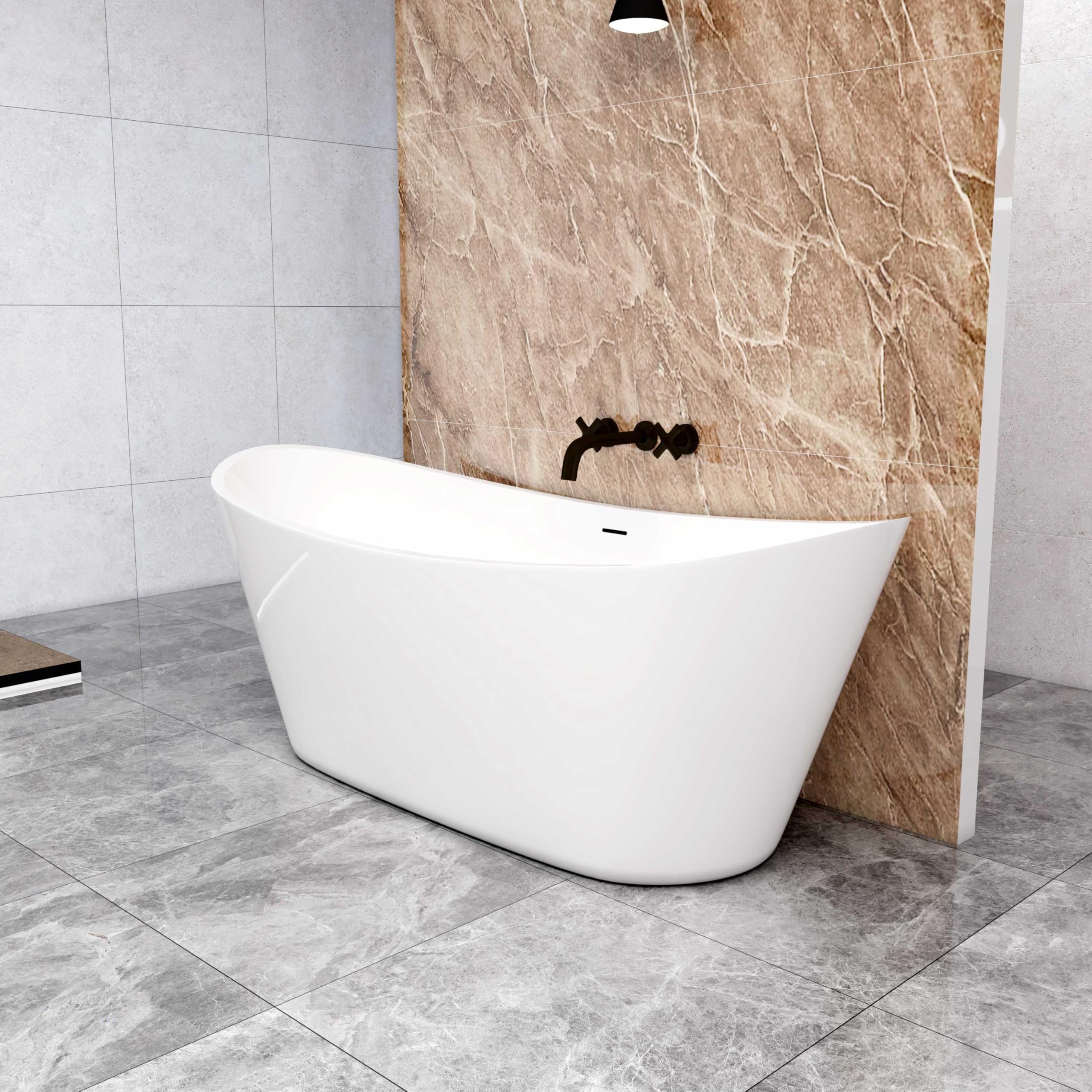 Biubiubath White Modern Designer Bathroom Freestanding Double Ended Bath Bathtub 1700X720mm