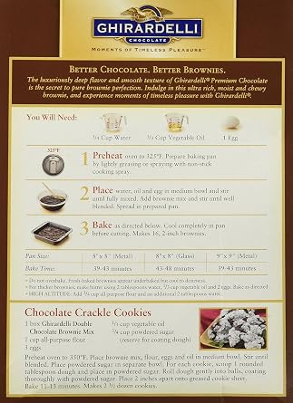 GHIRARDELLI Double Chocolate Premium Brownie Mix - 18 Oz (Pack of 2)