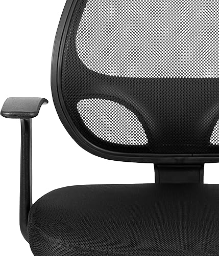Miniatura 11 de Flash Furniture Mallard - Silla de oficina giratoria de malla con respaldo medio con asiento acolchado y brazos en T, silla de escritorio acolchada