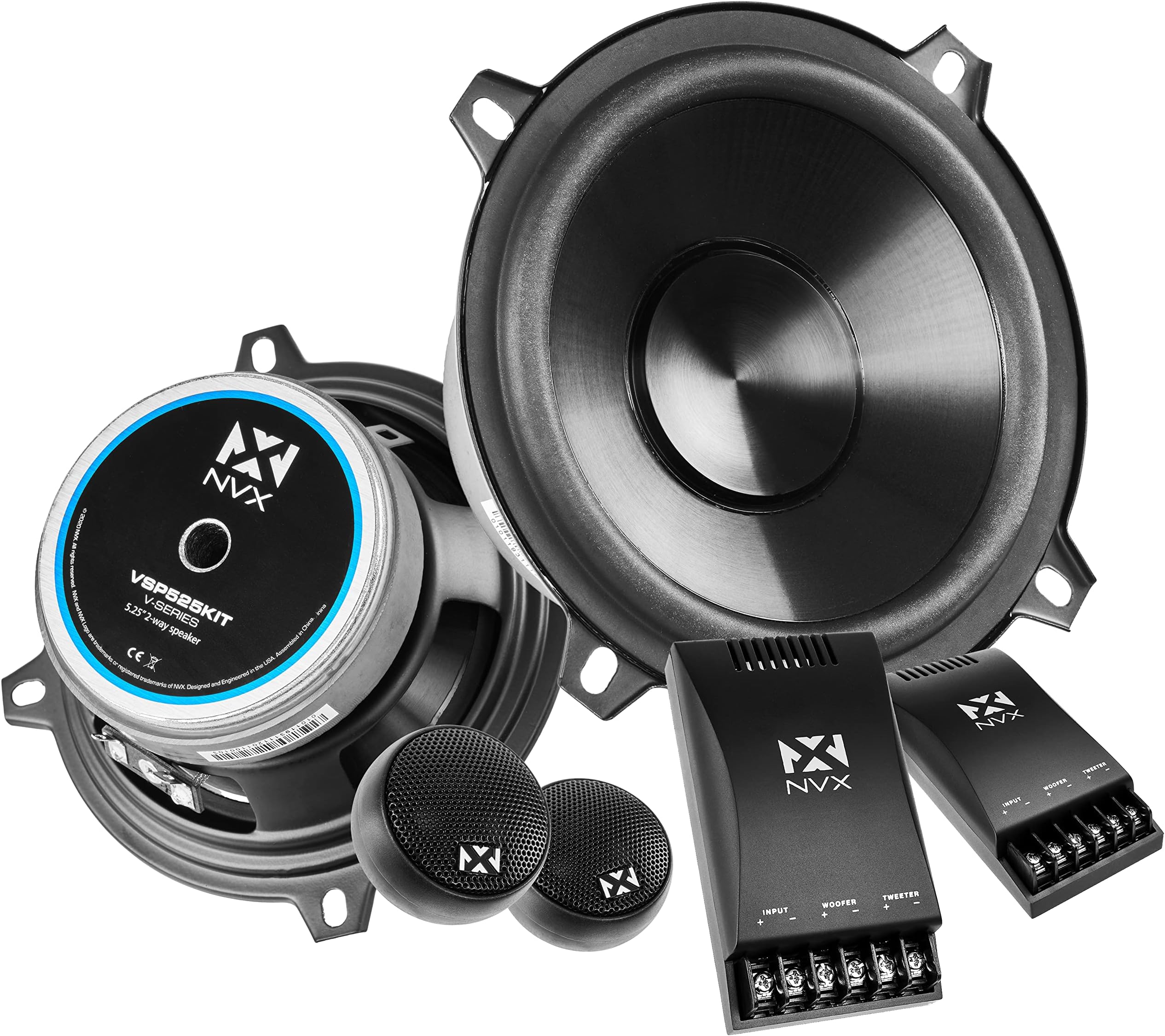 VSP525KIT 750W Peak (250W RMS) 5.25" V-Series 2-Way Component Speaker System with 25mm Silk Dome Tweeters