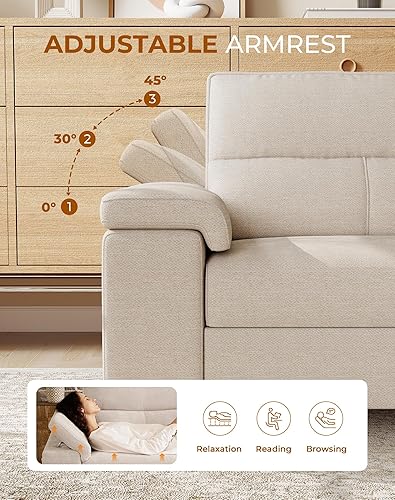 Miniatura 5 de Sofá moderno de 71.25 pulgadas para sala de estar, sofás de asiento profundo con cojín de 8 pulgadas, cómodo sofá biplaza de felpilla de 2 plazas