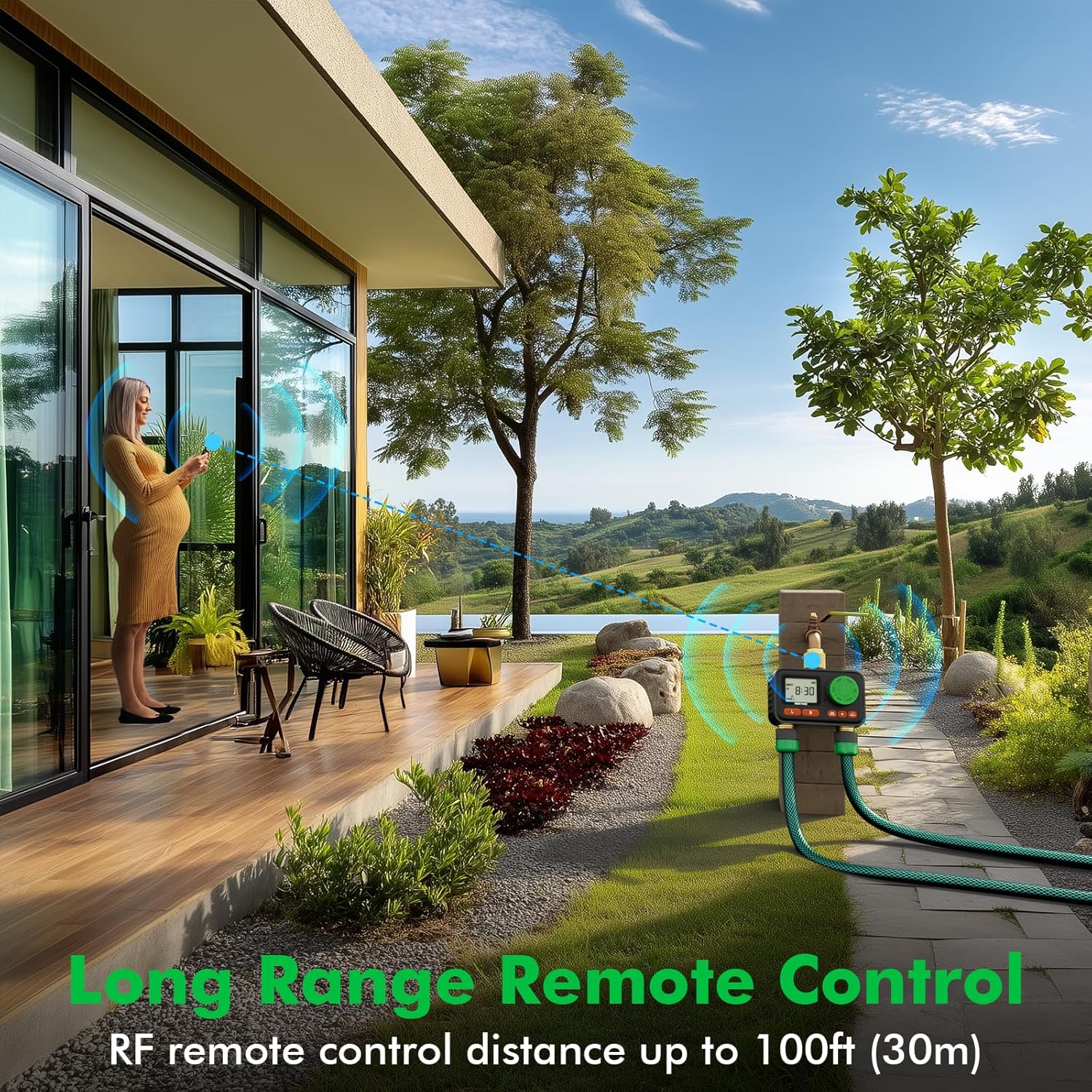 RESTMO Sprinkler Timer with long range remote control