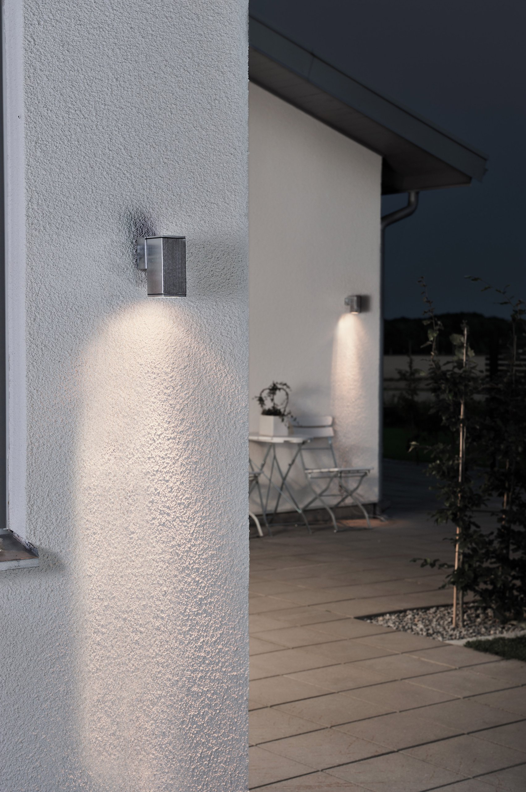 Konstsmide Outdoor Wall Lights Mains Powered/Monza Down Modern Lantern/1 x 35 W GU10 Max Lamp/Clear Glass/Aluminium/IP44/Outside Light Grey - Image 4