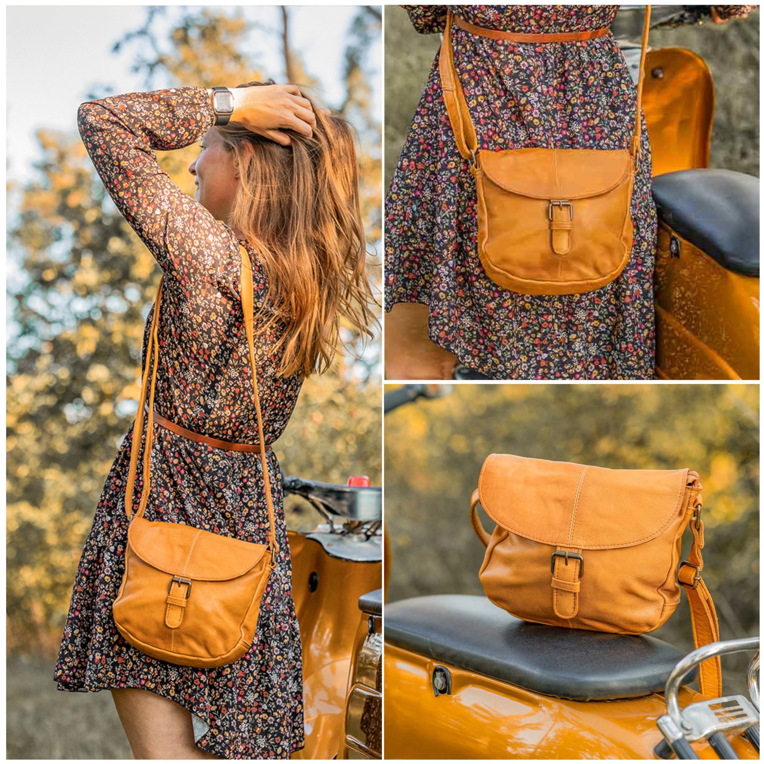 Gusti Leder Bandolera Candice | Bolso de cuero hecho a mano para mujer para el día a día y el ocio I Elegante bolso de piel de búfalo para mujer