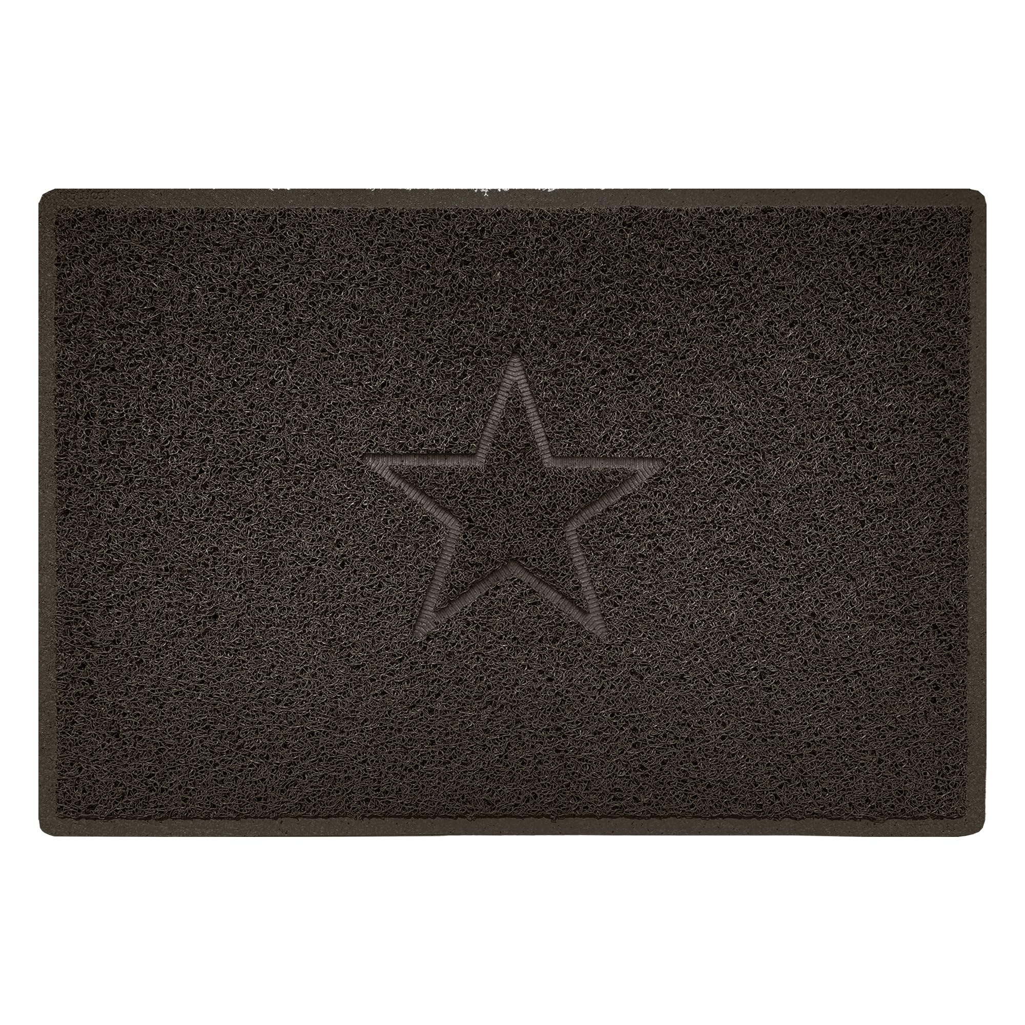 Nicoman Star Shape Embossed Entrance Door Mat Non Slip Dirt Trapper PVC Spaghetti Mat with Rubber Base, Jet Washable Quick Drying Doormat Indoor or Outdoor - (Large, Brown, 90 x 60cm)