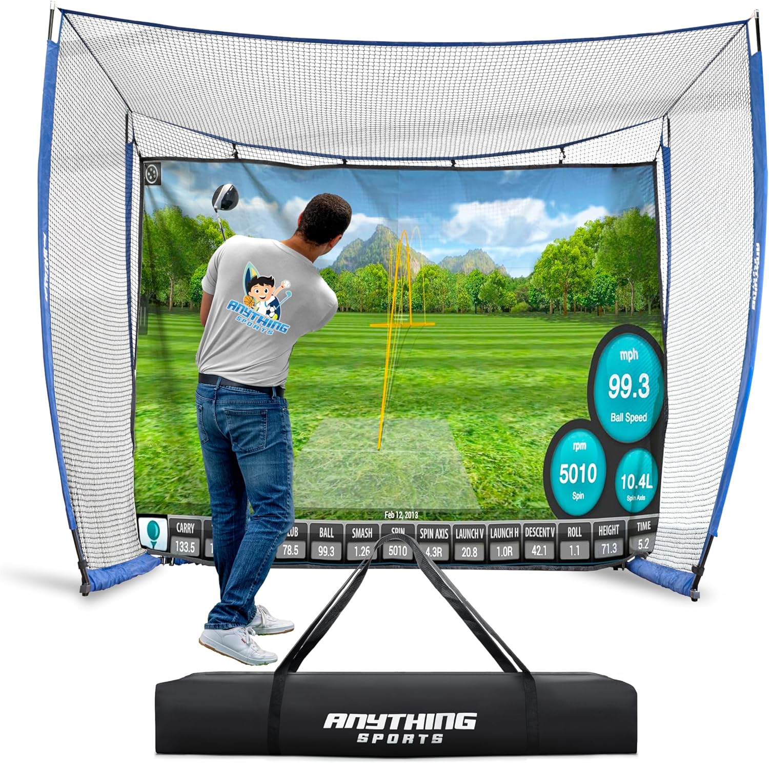golf hitting net with impact screen 10x8x4