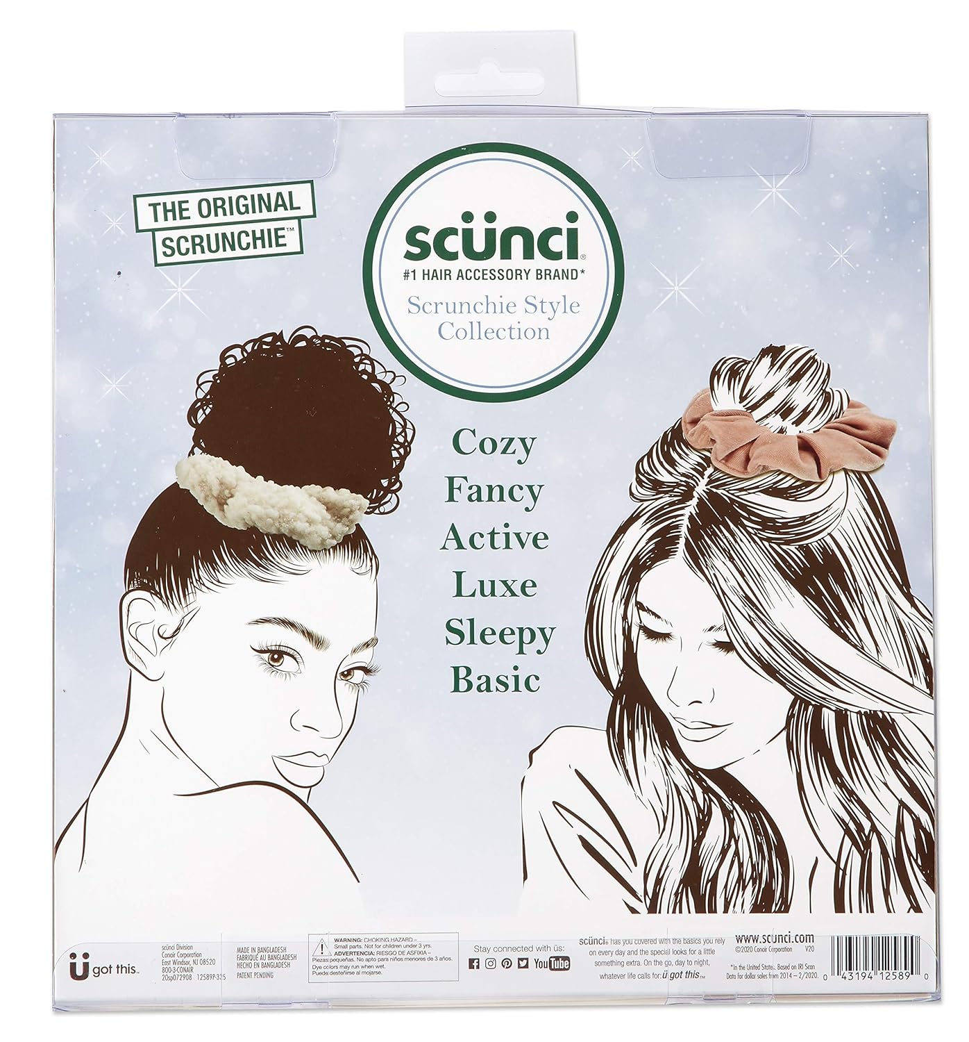 Scunci Original Scrunchie Style Box, 6 Count