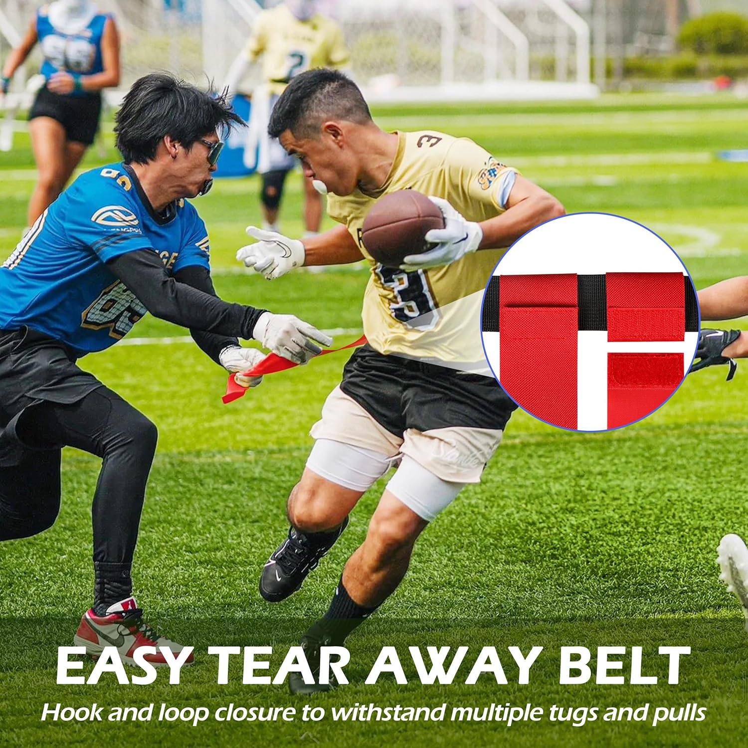 Flag Football Belts, 14 Player Adjustable Flag Football Sets for Sports Training Competition - Image 2