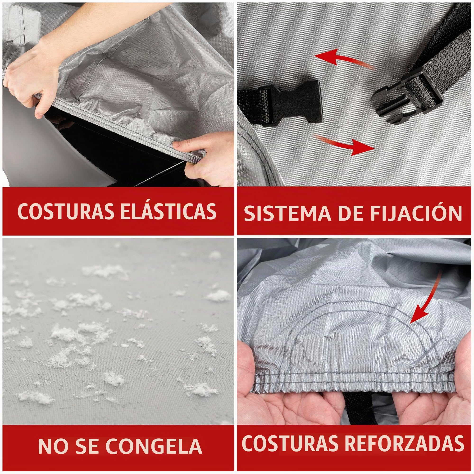WALSER Funda de Coche All Weather Light Full Garage Combi Talla M Gris Claro, a Prueba de Polvo con protección UV, fijación de Correa Reforzada