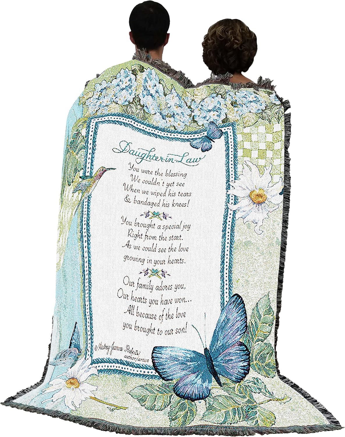 Pure Country Weavers Daughter-in-Law - Poem Blanket by Audrey Jean Roberts - Gift Tapestry Throw Woven from Cotton - Made in The USA (72x54)