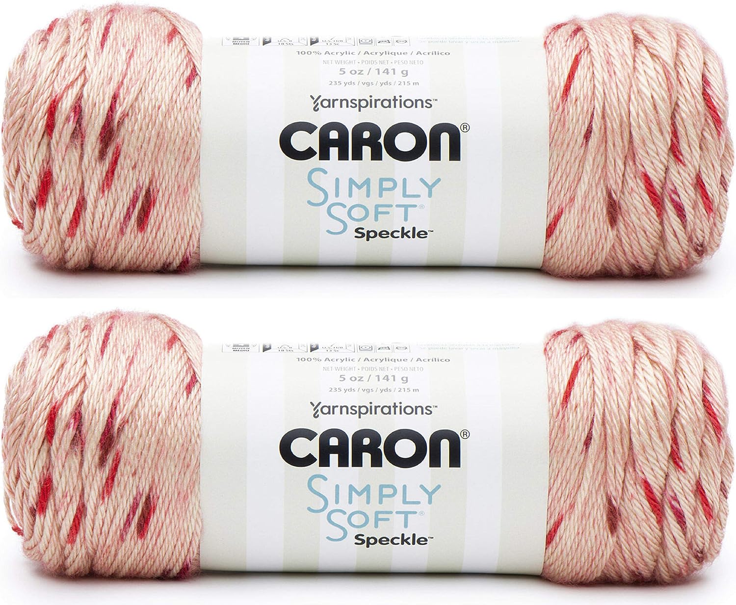 1 Caron Simply Soft Speckle-Pack of 2 Balls-141g Each Balls-Chilli Flakes