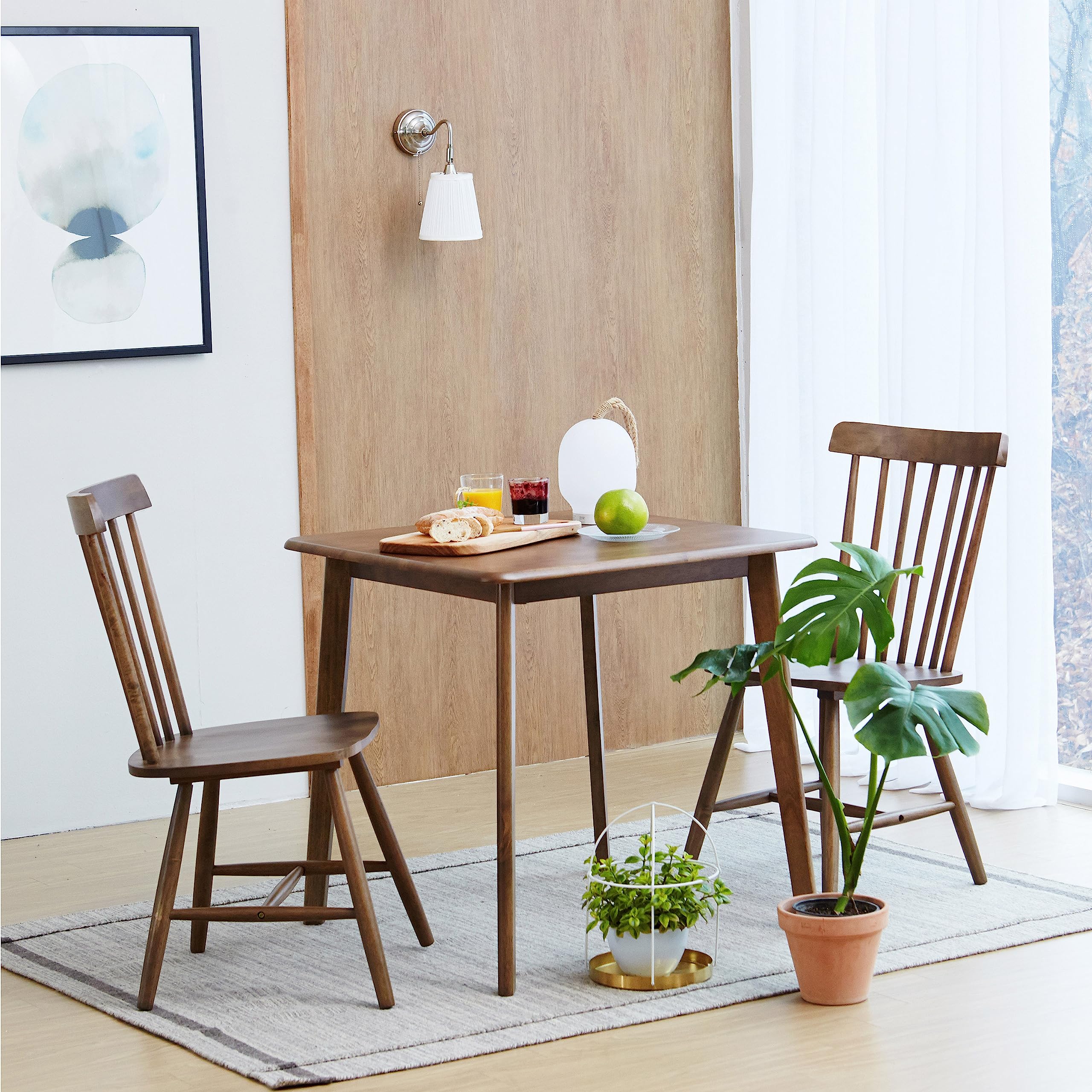 Amazon｜Livinia Toto マレーシアオーク ダイニングチェア 2脚セット  